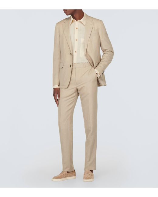 Zegna Natural Trofeo Wool And Linen Suit for men