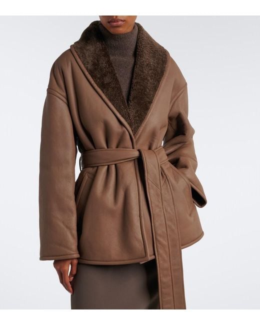 Joseph Brown Manu Shearling-Lined Leather Coat