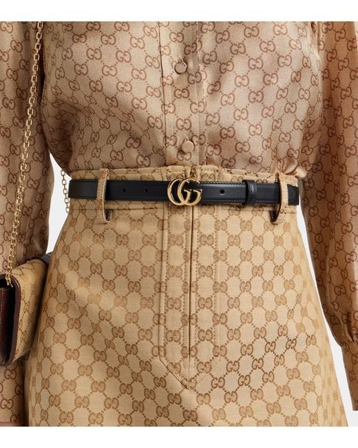 Gucci Black Gg Marmont Leather Belt