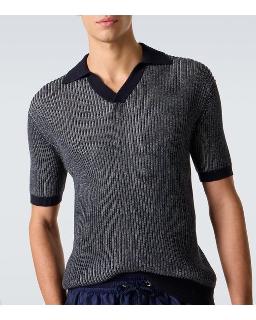 Frescobol Carioca Gray Rino Cotton And Cashmere Polo Shirt for men
