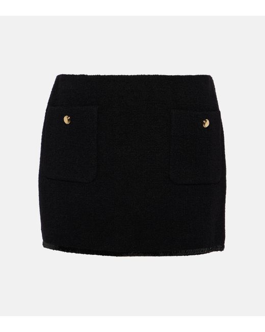 Miu Miu Black Wool-blend Miniskirt