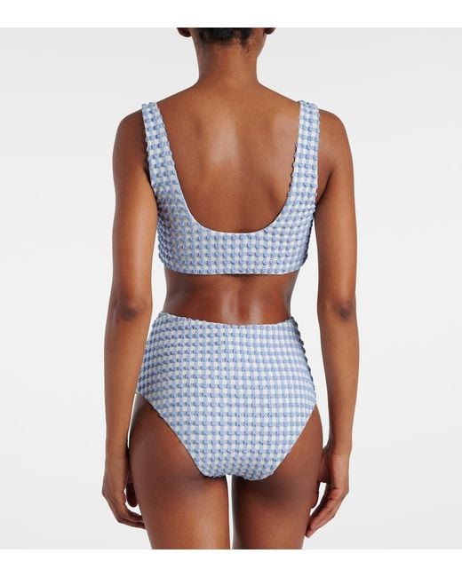 Jonathan Simkhai Blue Ginger Gingham Bikini Bottoms