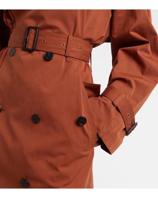 Saint Laurent Brown Oversized Cotton And Silk Trench Coat