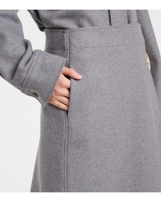 Jil Sander Gray Wool-Blend Wrap Skirt