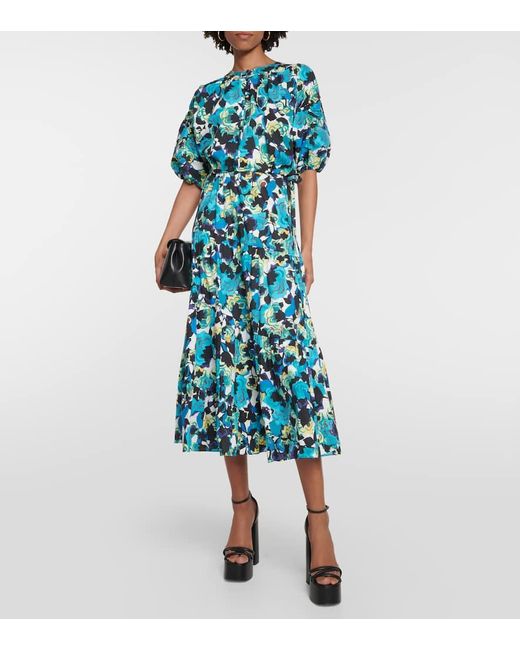 Top Dario En Coton Melange A Fleurs Diane von Furstenberg en coloris Blue