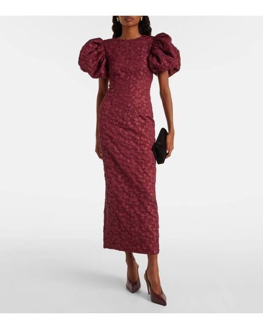 ROTATE BIRGER CHRISTENSEN Red Midikleid Lori Aus Jacquard