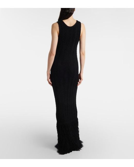 Khaite Black Fiore Silk And Cashmere Maxi Dress
