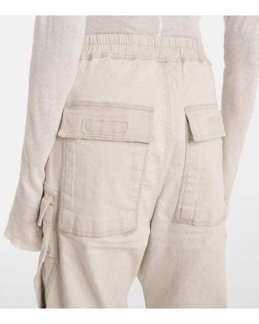 Rick Owens Natural Jumbo Cotton-Blend Cargo Pants