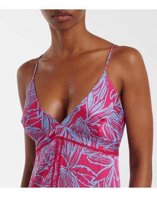 Poupette Purple Denise Printed Maxi Dress
