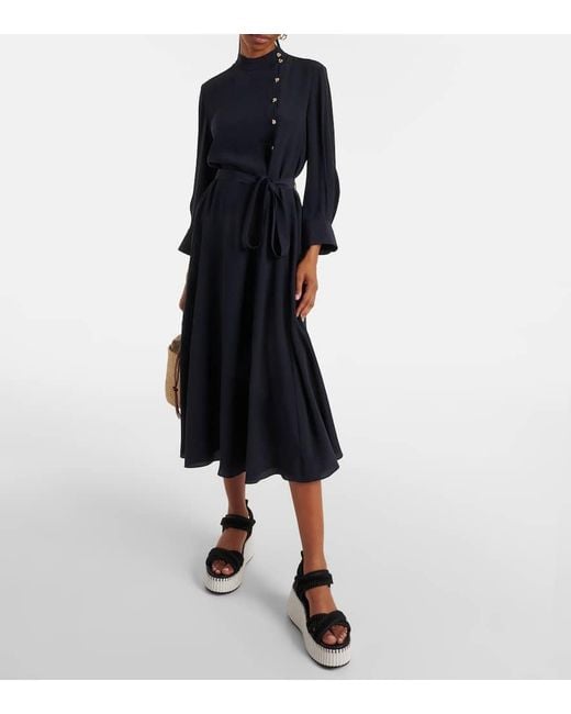 Chloé Black Nama Wedge Sandals