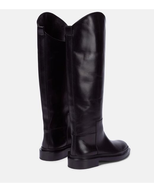 Jil Sander Blue Leather Riding Boots