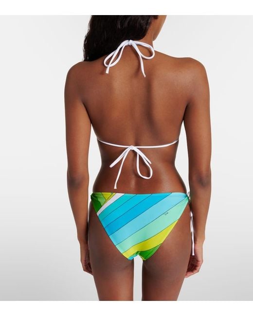 Slip bikini con stampa di Emilio Pucci in Blue