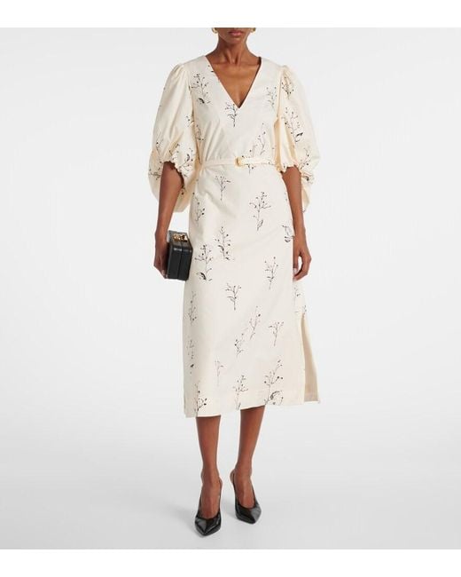 Altuzarra Natural Corrie Belted Floral Cotton Midi Dress