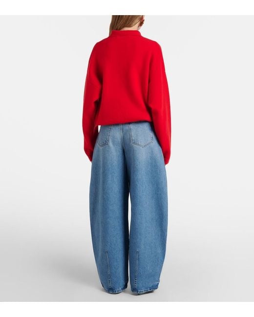 Jacquemus Blue Barrel-Leg Jeans