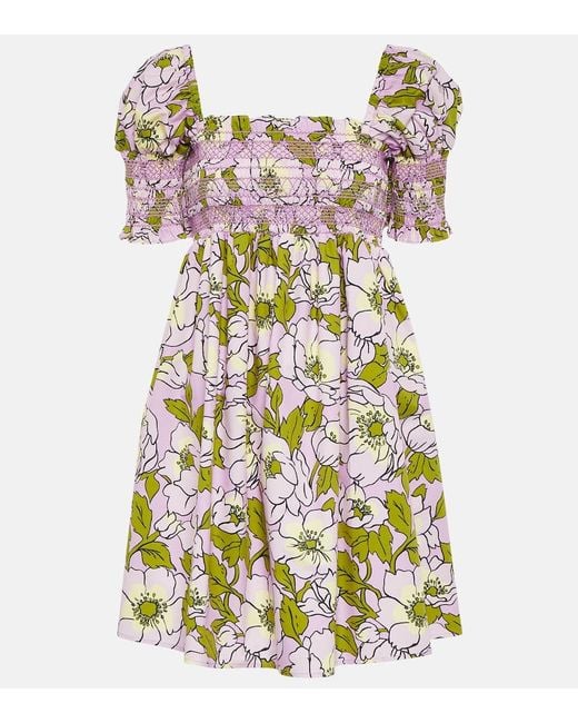 Tory Burch Multicolor Bedrucktes Minikleid Aus Baumwolle
