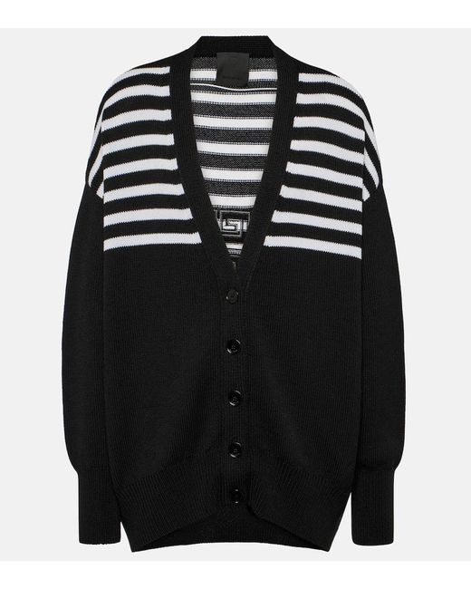 Cardigan in ramia e cotone a righe di Givenchy in Black