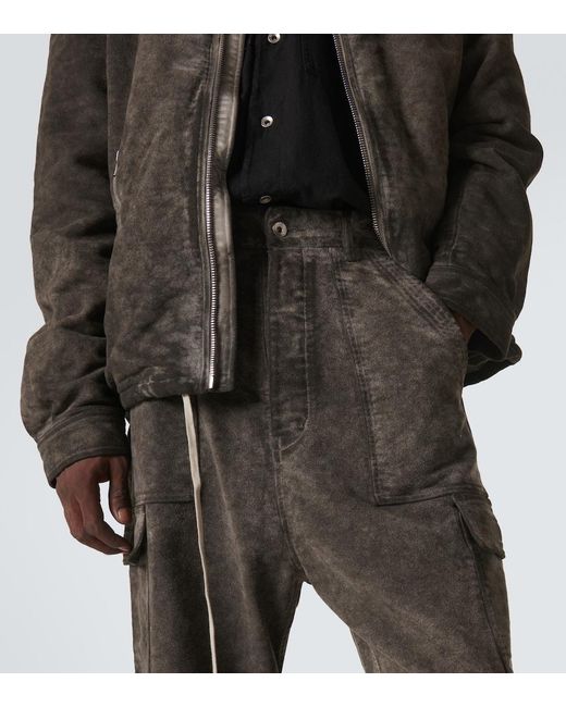 Rick Owens Gray Denim Cargo Pants for men