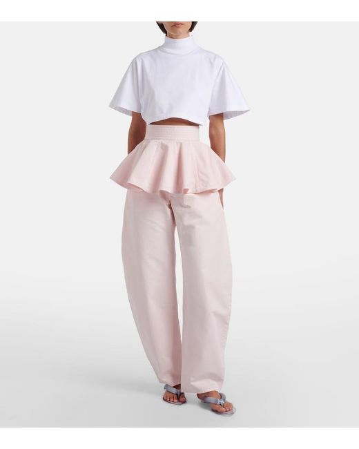 Alaïa White Cotton Jersey T-Shirt
