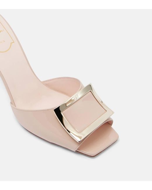 Mules Trompette 85 di Roger Vivier in Natural