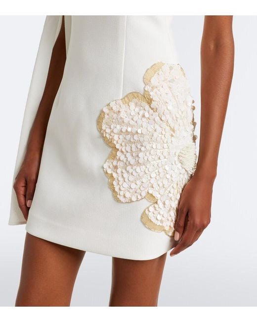 Rebecca Vallance White Sequined One-Shoulder Minidress