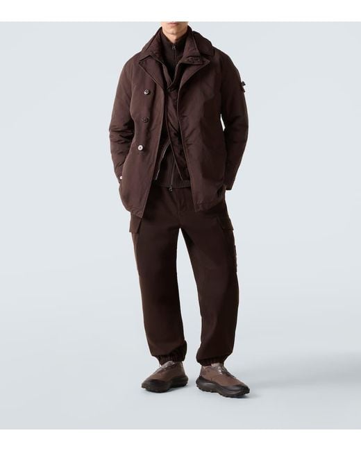 Stone Island Brown Ghost Wool-Blend Flannel Sweatpants for men