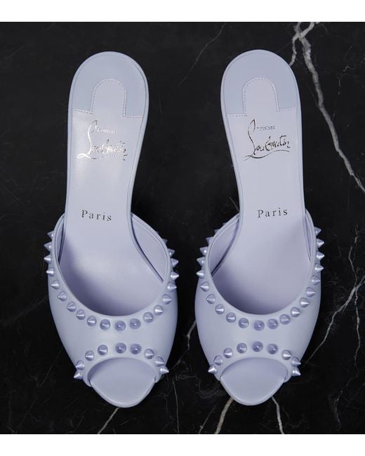 Christian Louboutin Blue Me Dolly Spike 85 Leather Mules