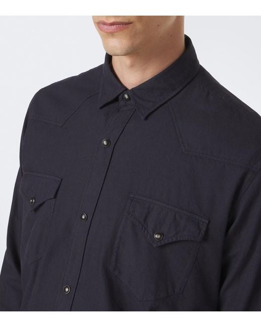 Canali Blue Cotton Shirt for men