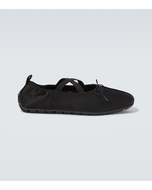 Simone Rocha Black Grip Satin Ballet Flats for men