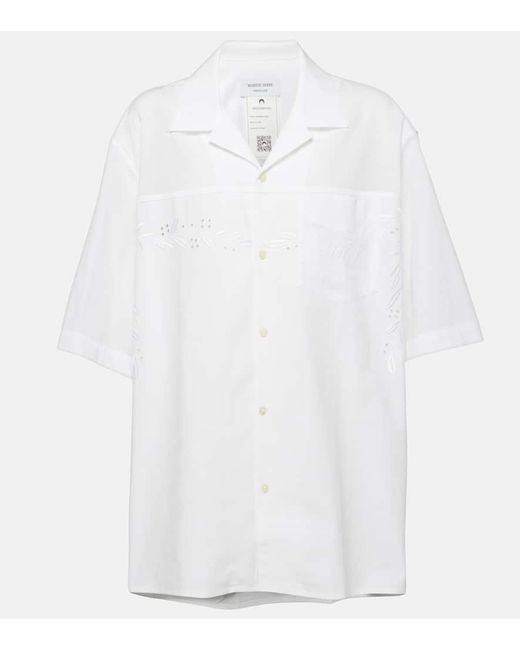 Camisa bowling Regenerated Household de algodon MARINE SERRE de color White