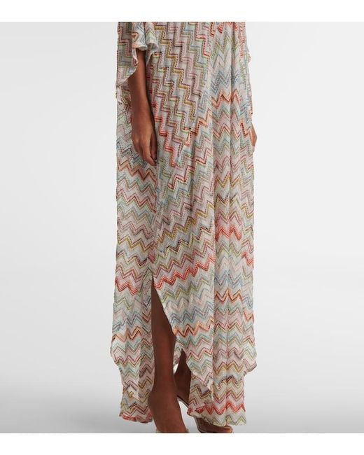Missoni White Zigzag Lame Beach Dress