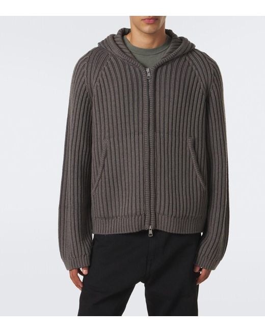 Our Legacy Gray Level Wool Zip-Up Hoodie for men