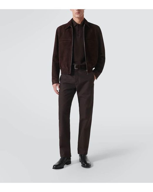 Loro Piana Black Harper Wool And Cotton Straight Pants for men