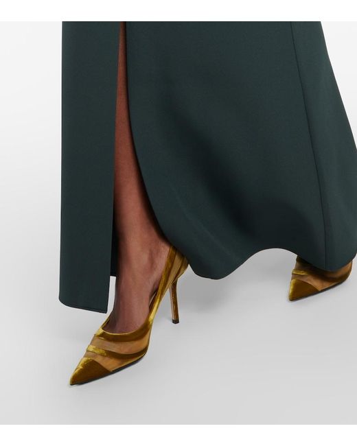Jimmy Choo Metallic Love 85 Velvet-Trimmed Pumps