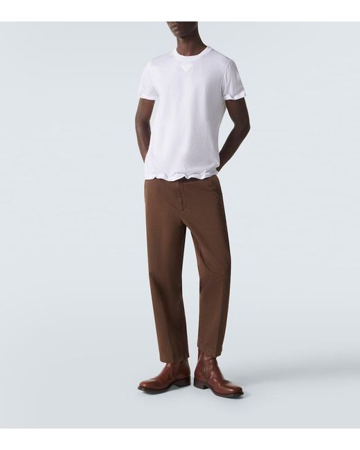 Prada White Cotton Jersey T-Shirt for men