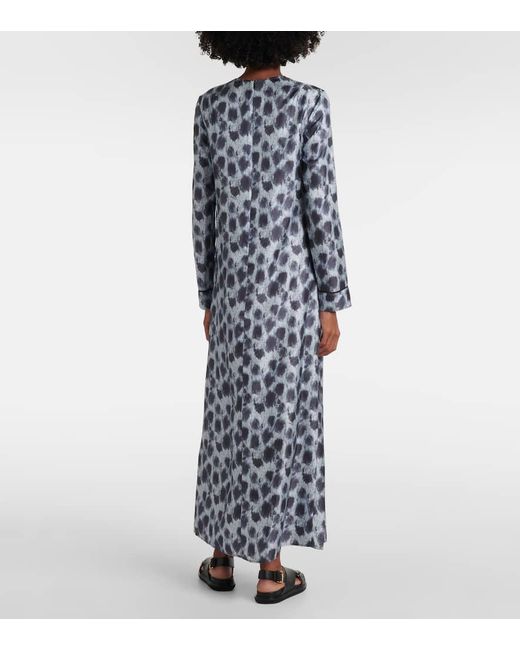 Vestido Largo De Seda Estampado Marni de color Blue