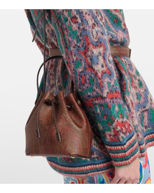 Etro Brown Bucket-Bag Mini Aus Canvas