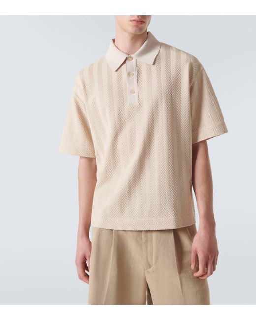 Missoni White Chevron Cotton-blend Polo Shirt for men