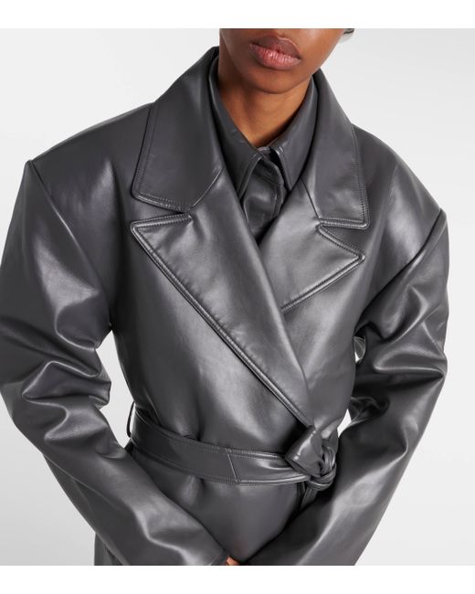 Trench-coat Tina en cuir synthetique Frankie Shop en coloris Black