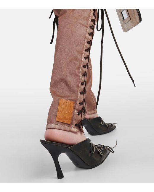 Jean Paul Gaultier Brown X Knwls Low-Rise Denim Corset Pants