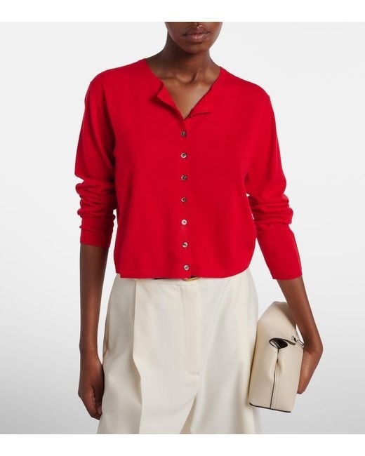 Leset Red James Wool Cardigan