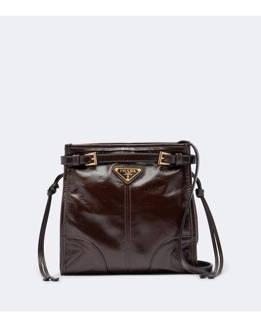 Prada Brown Bonnie Mini Leather Crossbody Bag