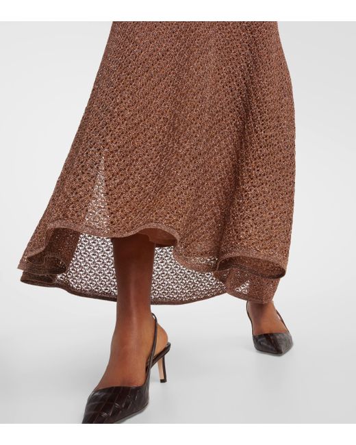 Tom Ford Brown Open-knit Lurex® Maxi Dress