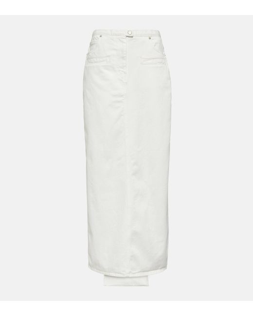 Courreges White Denim Maxi Skirt
