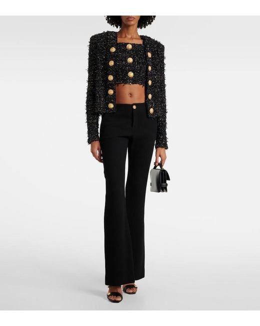 Balmain Black Lurex Tweed Top