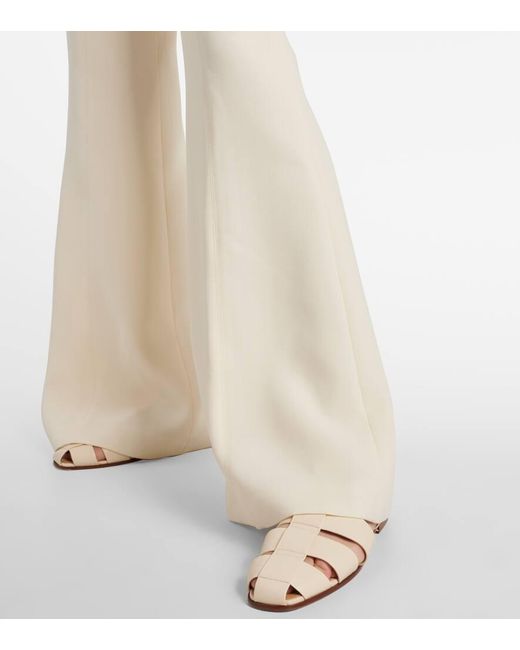 Gabriela Hearst White Rhein High-Rise Wool Flared Pants
