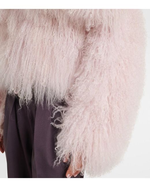 The Attico Pink Shearling Jacket