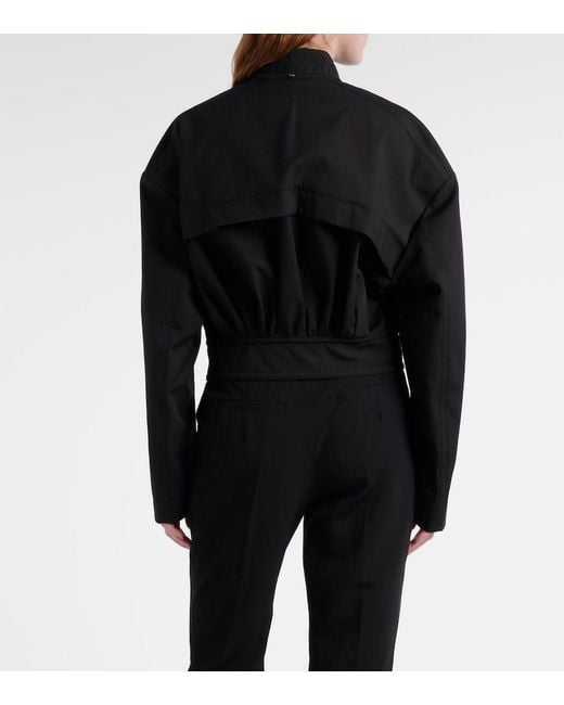 Sportmax Black Riviera Oversized Cotton Bomber Jacket