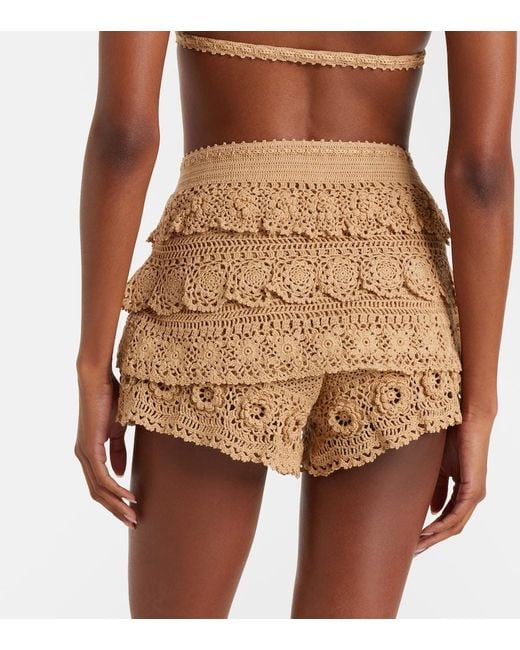 Loewe Natural Paula's Ibiza Crochet Cotton Micro Shorts