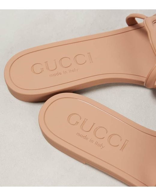 Gucci Pink Interlocking G Slide Sandal, Rubber