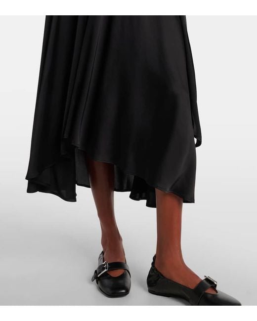 Vestido Midi Asimetrico Ganni de color Black